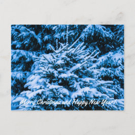 Winterschneeweihnachtsbaum Feiertagspostkarte
