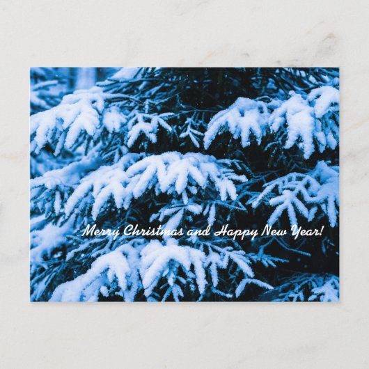 Winterschneeweihnachtsbaum Feiertagspostkarte (Vorderseite)