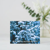 Winterschneeweihnachtsbaum Feiertagspostkarte (Stehend Vorderseite)