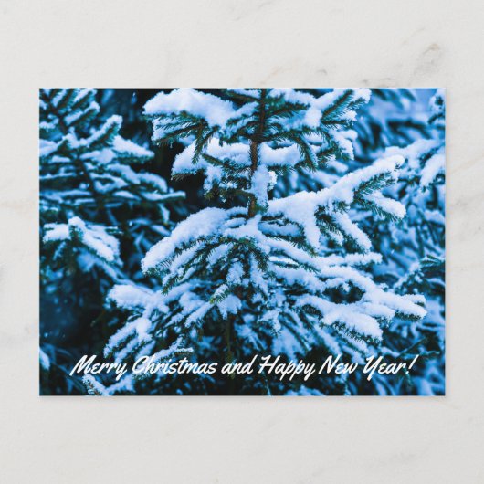 Winterschneeweihnachtsbaum Feiertagspostkarte (Vorderseite)