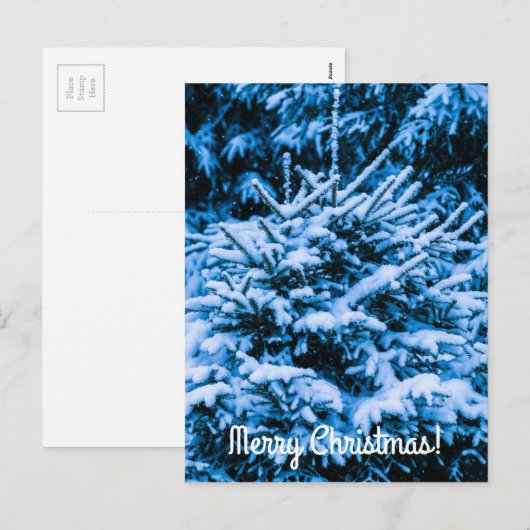 Winterschneeweihnachtsbaum Feiertagspostkarte (Vorne/Hinten)