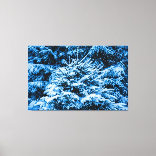 Winterschneeweihnachtsbaum Leinwanddruck (Vorderseite)