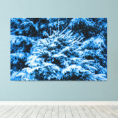 Winterschneeweihnachtsbaum Leinwanddruck (Insitu (Holzboden))
