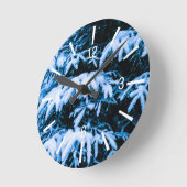 Winterschneeweihnachtsbaum Runde Wanduhr (Winkel)