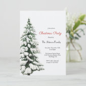 Winterschneeweihnachtsbaum Weihnachtsfest Party Einladung (Stehend Vorderseite)