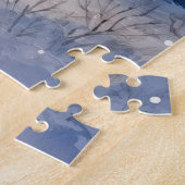 Winterschneeweihnachtsbäume und -bäder puzzle (Seite)