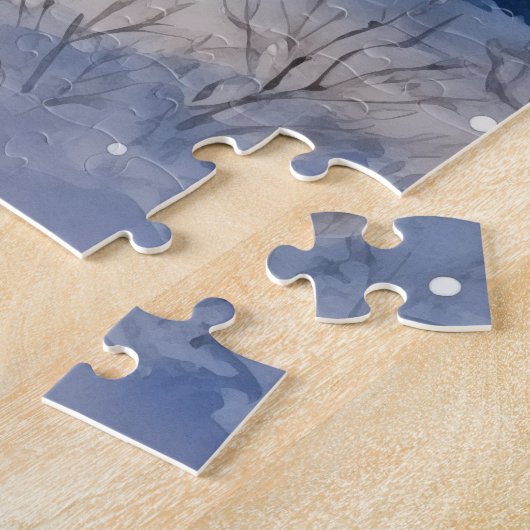 Winterschneeweihnachtsbäume und -bäder puzzle (Seite)