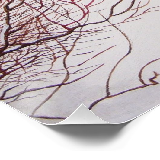 Winterschneewelt mit niedlichem Schwarz und Bräunl Poster (Ecke)