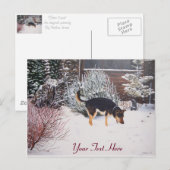 Winterschneewelt mit niedlichem Schwarz und Bräunl Postkarte (Vorne/Hinten)