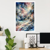 Winterschneezauber & Wunder Abstrakter Impressioni Poster (Heimbüro)