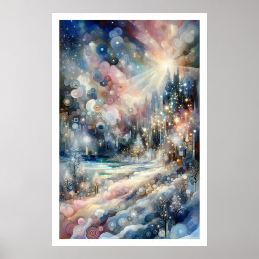 Winterschneezauber & Wunder Abstrakter Impressioni Poster (Vorne)