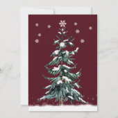 Winterschnepfenbäume Modernes Burgund Einladung (Rückseite)