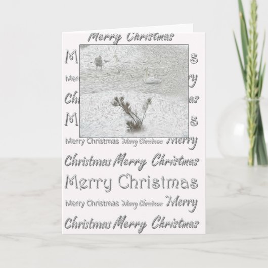 Winterschwäne Feiertagskarte (Vorderseite)