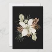 Winterschwarz und Weiß-Elegante Script-Hochzeit Einladung (Rückseite)