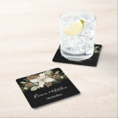 Winterschwarz und Weiß-Elegante Script-Hochzeit Rechteckiger Pappuntersetzer (Vor Ort)