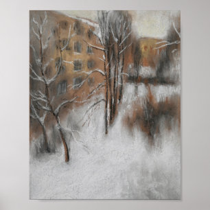 Winterschweigen am Fenster Poster