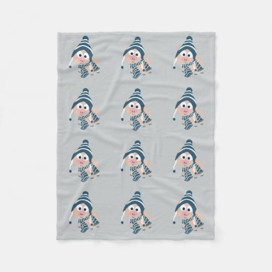 Winterschwein Fleecedecke (Vorderseite)