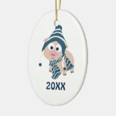 Winterschwein Keramikornament (Links)