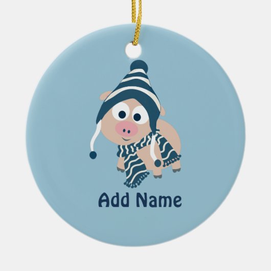 Winterschwein Keramikornament (Vorne)