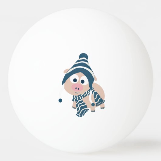 Winterschwein Tischtennisball (Vorderseite)