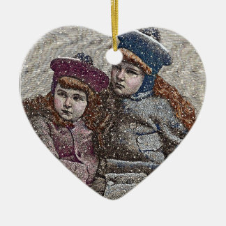 Winterschwestern Keramikornament