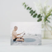 Winterschwimmen Postkarte (Stehend Vorderseite)