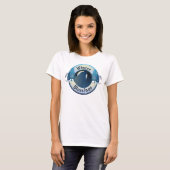 Wintersegler Wolf und Mondlicht Abzeichen T-Shirt (Vorne ganz)