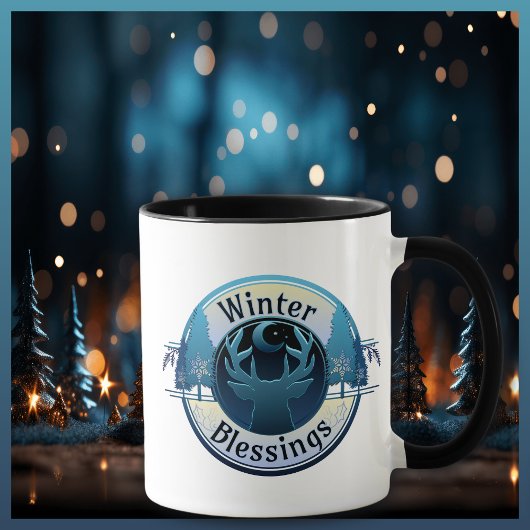 Wintersegmente Abzeichen Hirsch und Mond Tasse