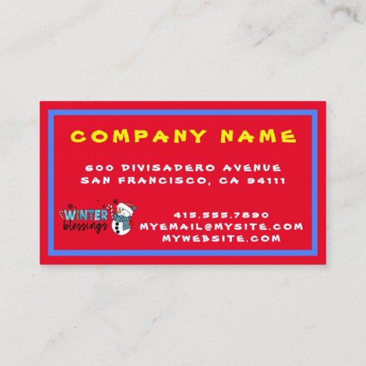 Wintersegmente individuell anpassen visitenkarte (Rückseite)