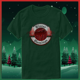 Wintersegmente Kariertes Elch-Abzeichen T-Shirt