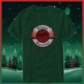 Wintersegmente Kariertes Elch-Abzeichen T-Shirt