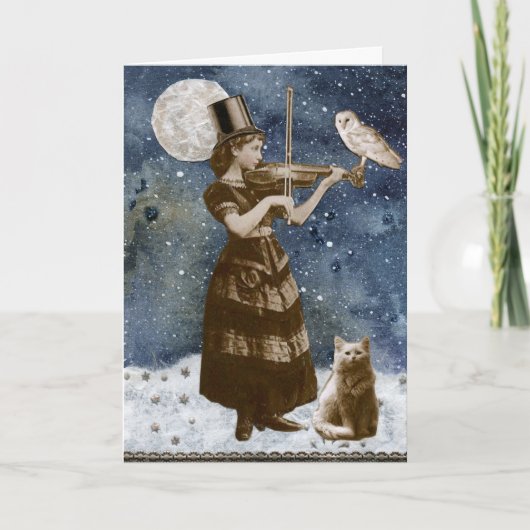 Winterserenade-Urlaubskarte Feiertagskarte (Vorderseite)