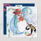 WINTERSERENADE VON SNOWMAN UND PENGUIN FEIERTAGSKARTE (Vorne/Hinten)