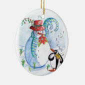 WINTERSERENADE VON SNOWMAN UND PENGUIN KERAMIKORNAMENT (Rechts)