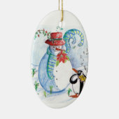 WINTERSERENADE VON SNOWMAN UND PENGUIN KERAMIKORNAMENT (Rechts)