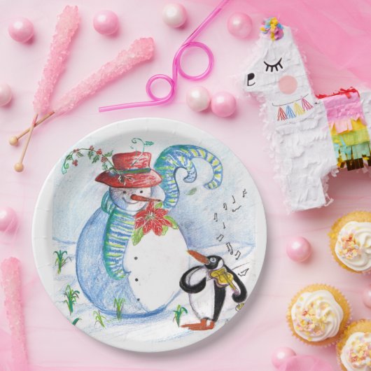 WINTERSERENADE VON SNOWMAN UND PENGUIN PAPPTELLER (Party)