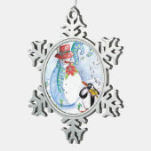 WINTERSERENADE VON SNOWMAN UND PENGUIN SCHNEEFLOCKEN Zinn-Ornament (Rechts)