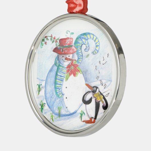 WINTERSERENDE VON SNOWMAN UND PENGUIN ORNAMENT AUS METALL (Links)