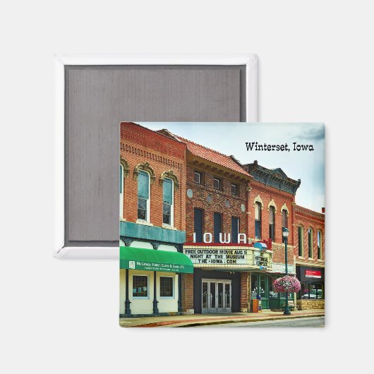 Winterset, Iowa, Stadtplatz Magnet (Vorderseite/Rückseite)