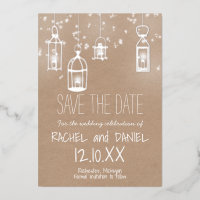 Wintersilber-Signalleuchten Save the Date Postkart