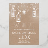 Wintersilber-Signalleuchten Save the Date Postkart Folieneinladung (Vorderseite)