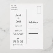 Wintersilber-Signalleuchten Save the Date Postkart Folieneinladung (Rückseite)