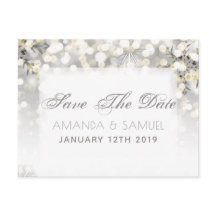 Wintersilber und Goldsparkle Save the Date