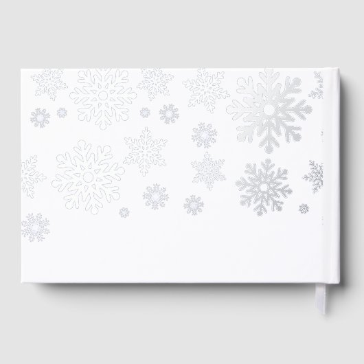 WinterSilberschneeflocken Hochzeit Gästebuch (Rückseite)