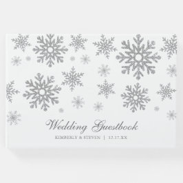 WinterSilberschneeflocken Hochzeit Gästebuch