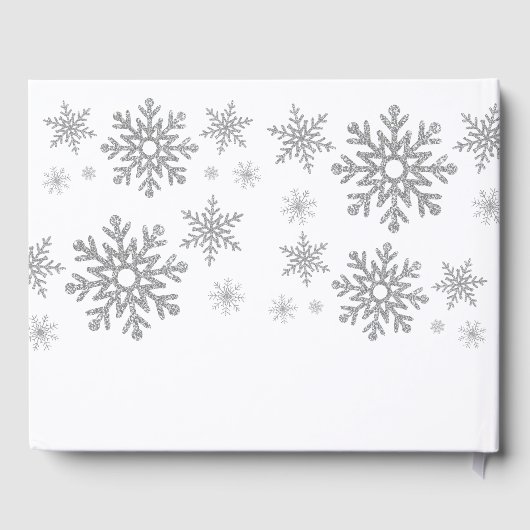 WinterSilberschneeflocken Hochzeit Gästebuch (Rückseite)