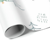 Winterskandinavisches Baummuster handgemalt Geschenkpapier (Rolleneckpunkt)
