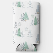 Winterskandinavisches Baummuster handgemalt Selters Dosenkühler (Vorderseite)