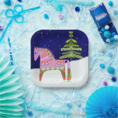 Winterskandinavisches Pferd, 7 Zoll Papierplatte Pappteller (Party)