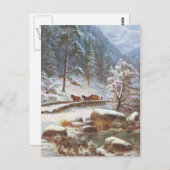 Winterskarte mit Pferden und Schnee Postkarte (Vorne/Hinten)
